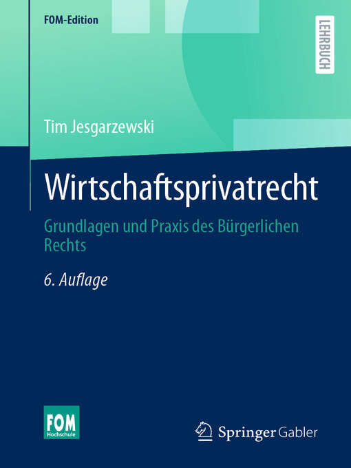 Title details for Wirtschaftsprivatrecht by Tim Jesgarzewski - Available